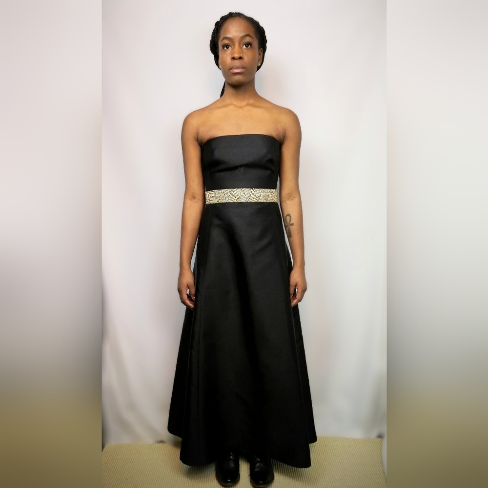 Vintage 90s Lauren Ralph Lauren minimal silk strapless dress